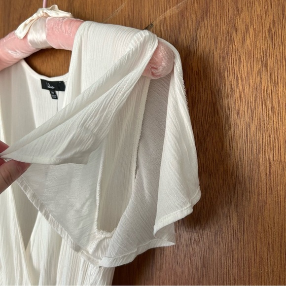 NWT Lulu’s White Harbor Point Flutter-Sleeve Mini Wrap Dress - Picture 4 of 11